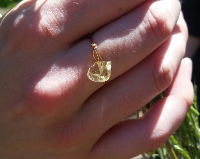 LIMITED SUPPLY! Golden rutile quartz crystal dainty simple style ring, stackable rings, gemstone rings, bronze or sterling silver ring, gold