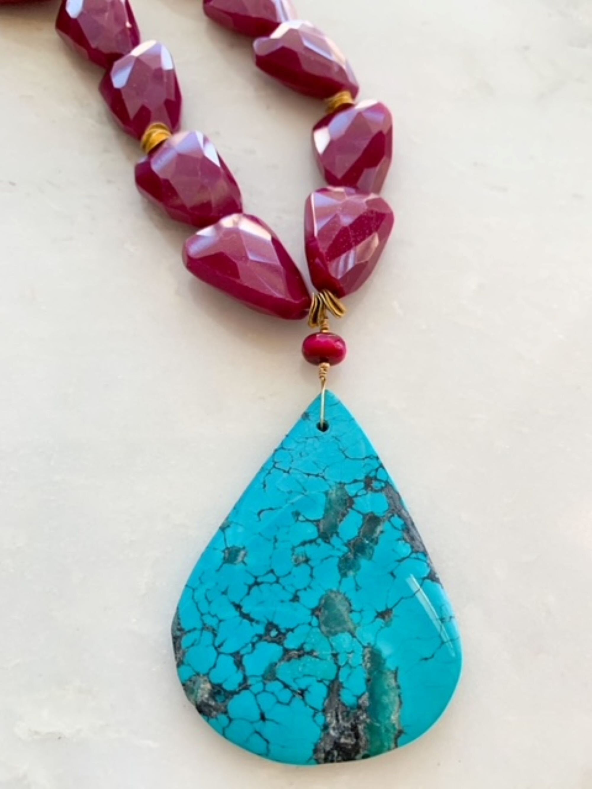 Turquoise Berry Sky Blue Arizona Turquoise Berry Jade Fuchsia Tigers Eye 22K Gold ...