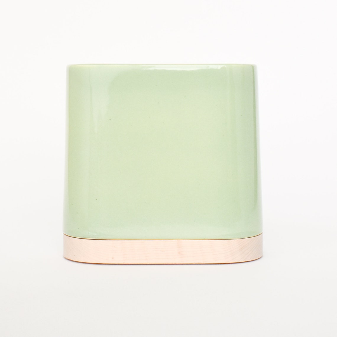 Stak Ceramics Porter Utensil Holder Gloss Sage and Maple Base Etsy