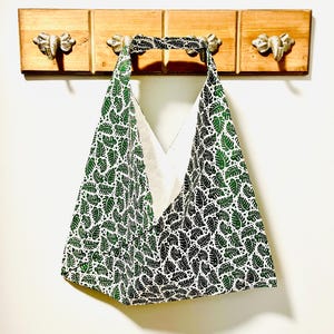 Japanese Bag, Origami Bag, Green Hobo Bag, Boho Bag, Shoulder Bag, Japanese Style, Origami Tote Bag, Triangle Tote Bag, Green