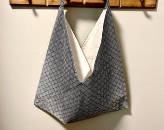 Bolso origami reversible: bolso hobo de algodón estilo japonés