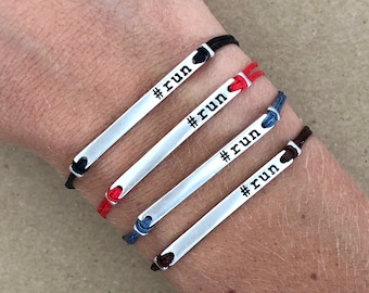 Running Motivation 10k Runner gifts Fitness Gift fitspiration Fitness jewelry Running jewelry Cord Bracelet 5k Marathon Gift