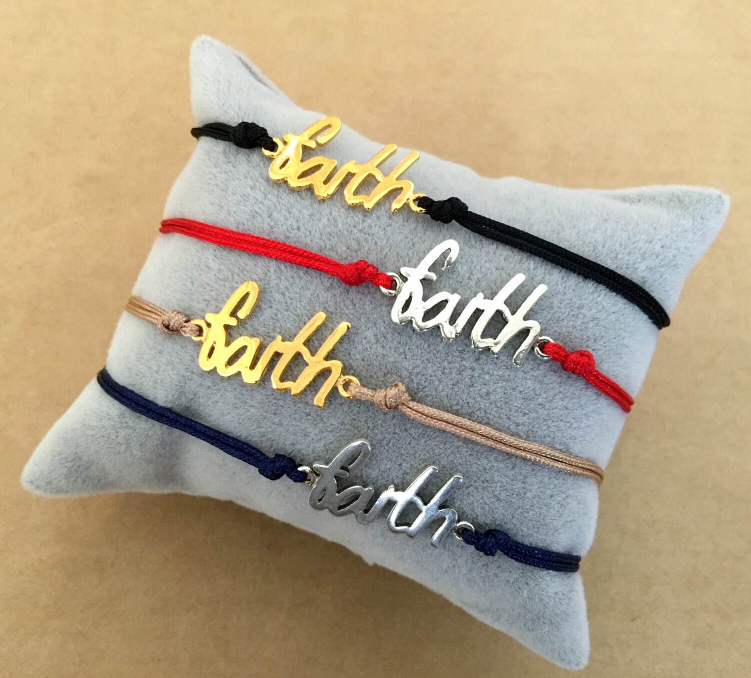 Unisex Silver/ Gold Faith Message Macrame Friendship Bracelet Etsy