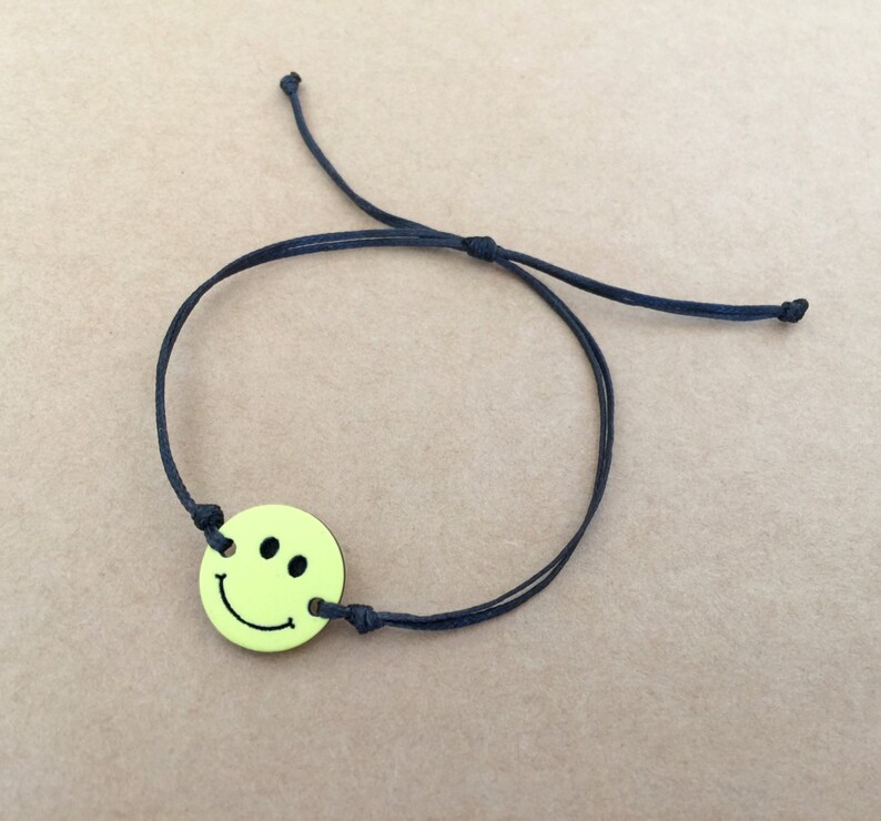 Emoji Emoticon Yellow Smiley Face Friendship Bracelet Adjustable