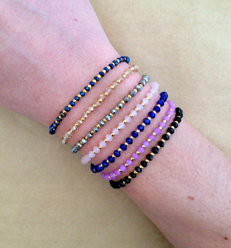 Silver/gold Beads With Faceted Crystals and Tassel Friendship Etsy