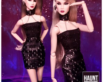 Barbie Doll Clothes Fashionistas ~Cat w// Glasses California Top ~ Choker Dress