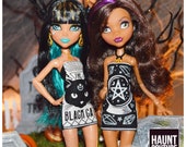 Monster Doll Haunt Couture Halloween quot Glow in the Dark Tarot Minis quot fierce ever after high fashion outfit Spooky Skull Black Cat