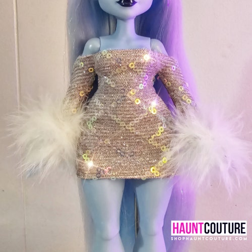 Haunt Couture Doll Clothes: "Snow Baby Dress" dress high fashion dress clothes | Colors | Glam