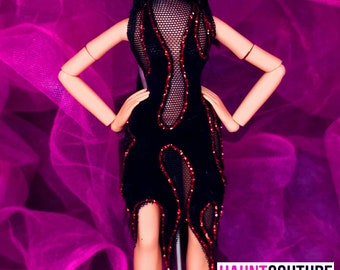 Ropa de muñeca Haunt Couture: vestido "Fired Up Dress" ropa de vestir de alta costura / Colores / Glam