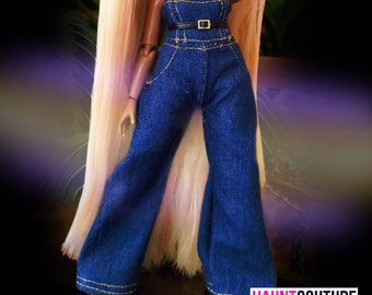 Haunt Couture Doll Clothes: &quot;Denim Jumpsuit&quot; dress high fashion dress clothes | Colors | Glam