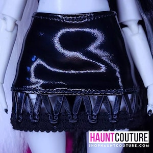 Haunt Couture Doll Clothes: &quot;ALT Pleather Laced Skirt&quot; dress high fashion dress clothes | Glam