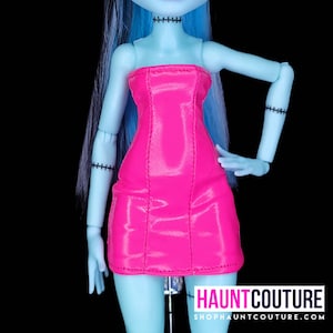 Haunt Couture Doll Clothes: &quot;Pink Pleather Mini&quot; dress high fashion dress clothes | Colors | Glam Goth