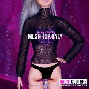 Haunt Couture Doll Clothes: "Conjure Mesh Top" dress high fashion GOTH dress clothes remix | HALLOWEEN | Disco