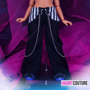 Haunt Couture Doll Clothes: "Black Chain Pants 2.0" dress high fashion dress clothes | Colors | Goth