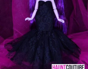 Haunt Couture Doll Clothes: "Wicked Beauty" dress high fashion dress clothes | Goth | Halloween