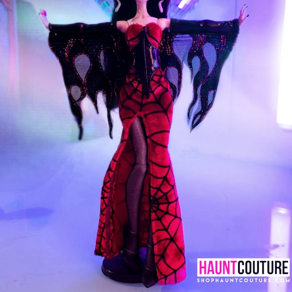 Ubrania dla lalek Haunt Couture: sukienka „Horror Hostess” – modne ubrania | Kolory | Glam