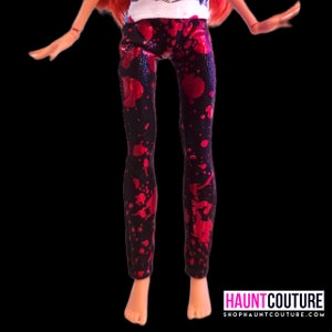 Haunt Couture Doll Clothes: &quot;Blood Leggings&quot; dress high fashion dress clothes | Chucky | Glam Goth