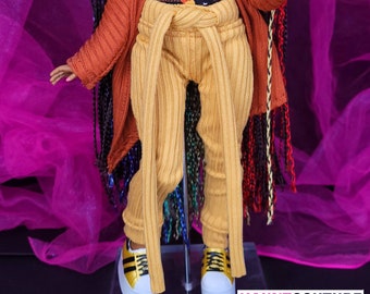 Haunt Couture Doll Clothes: "Pumpkin Spice Lounge Pants" dress high fashion dress clothes | Halloween | Autumn