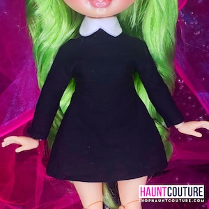 Haunt Couture Doll Clothes: "Wednesday" dress high fashion rainbow dress clothes | HALLOWEEN | HORROR