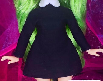 Haunt Couture Doll Clothes: "Wednesday" dress high fashion rainbow dress clothes | HALLOWEEN | HORROR