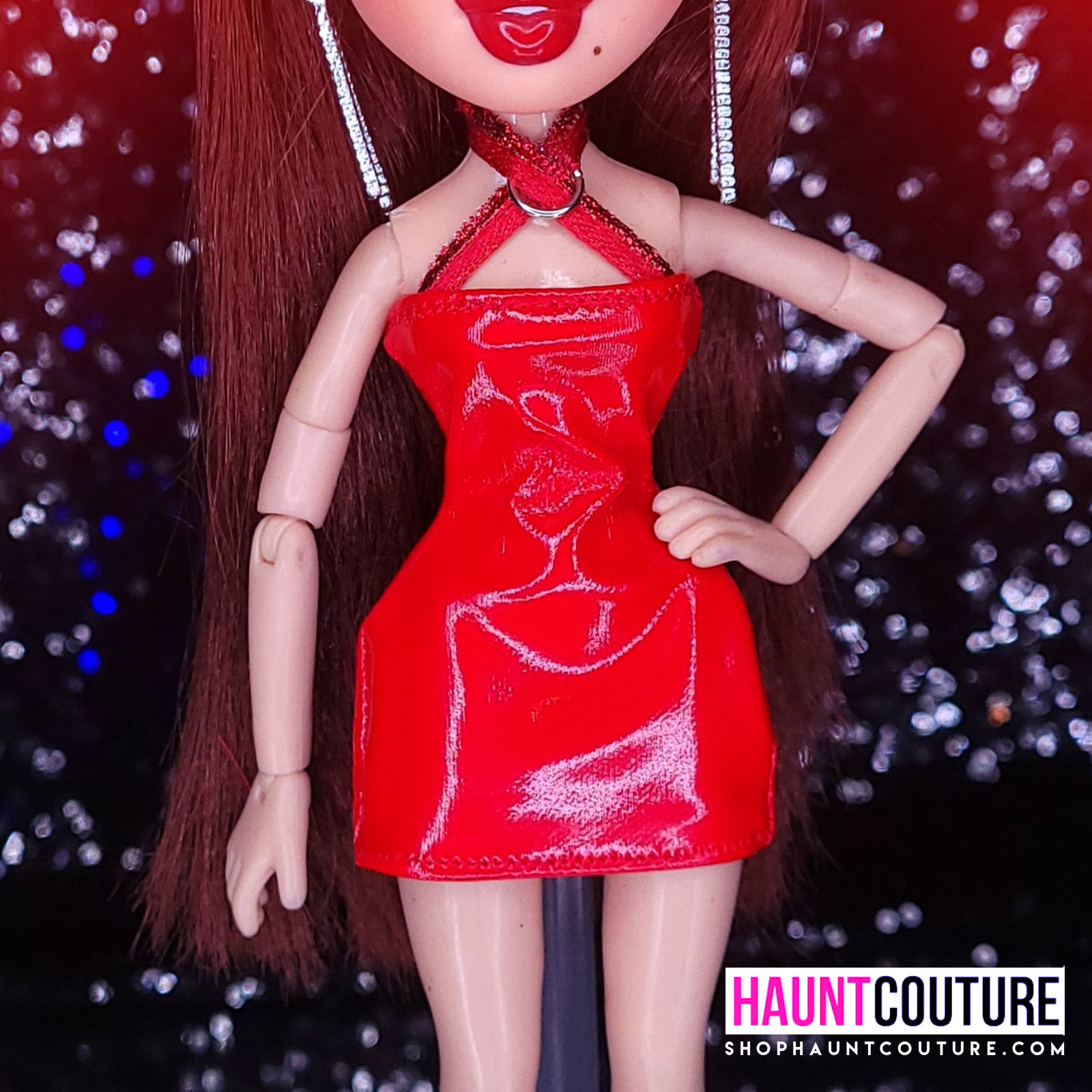 Haunt Couture Doll Clothes: spicy Red Pleather -