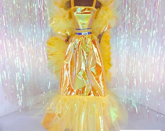 Haunt Couture Puppenkleidung: Kleid 'Crystallized GELB' High Fashion Frack Kleidung | Farben | Zauber