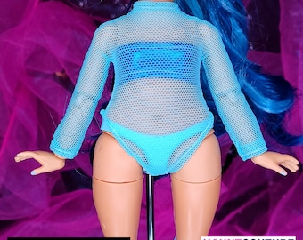 Haunt Couture Doll Clothes: &quot;Blue Mesh Bodysuit&quot; dress high fashion rainbow dress clothes | Trendy | Look Book