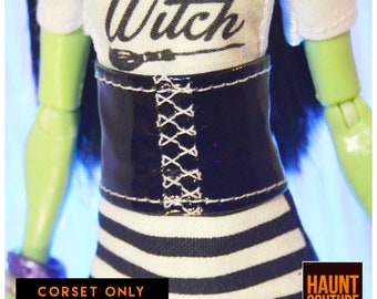 Monster Doll Haunt Couture: "Witch Corset" high fashion doll clothes | Casta Fierce | Halloween | The Craft |