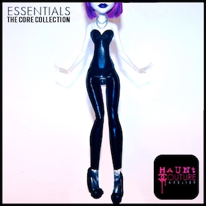 Monster Doll Haunt Couture ESSENTIALS Core Collection: Black Jumpsuit high fashion Vinyl | Sleek |
