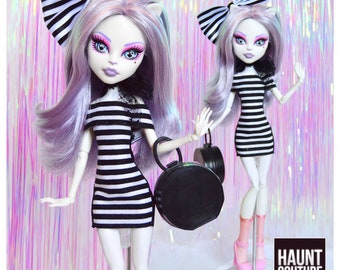 Monster Doll Haunt Couture: "Striped Chic" mini dress high fashion dress clothes