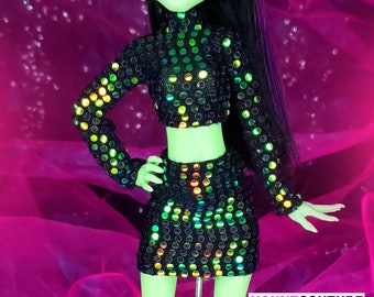 Haunt Couture Doll Clothes: "Witchy 2 Piece" dress high spooky fashion dress clothes | Halloween | Punk | Casta