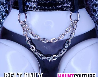 Haunt Couture Doll Clothes: "ALT Silver Chain Belt" dress high fashion dress clothes | Colors | Glam