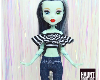 Monster Doll Haunt Couture 2017 "Parallel Lines Top" high fashion doll clothes boho