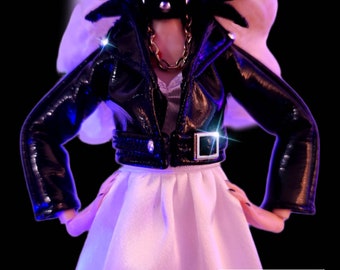 Haunt Couture Doll Clothes: &quot;Bride Biker&quot; dress high fashion dress clothes | Chucky | Glam Goth