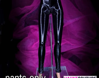 Haunt Couture Doll Clothes: "Black Pleather Pants" dress high fashion dress clothes | Fashion Royalty Nadja