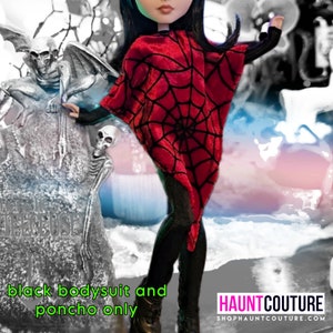 Haunt Couture Doll Clothes: "Unusual Poncho and Bodysuit" dress high fashion dress clothes | Colors | Halloween