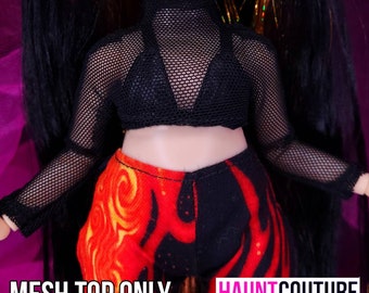 Haunt Couture Doll Clothes "Black Mesh Crop Top" dress high fashion dress clothes | Colors | Glam