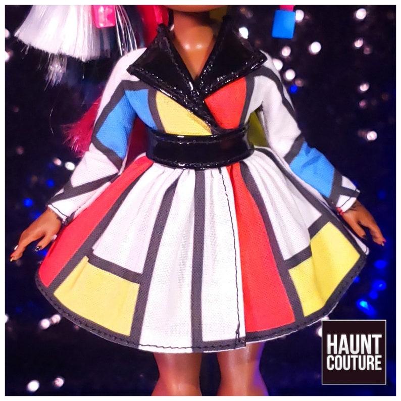 Haunt Couture Doll Clothes: 'Masterpiece Coat' dress high mondrian fashion dress clothes | Popstar | Disco 