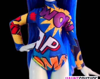 Haunt Couture Doll Clothes: "Pop Art Bodysuit" dress high fashion dress clothes | Colors | Glam