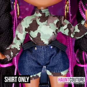 Haunt Couture Doll Clothes: &quot;Camo Shirt&quot; dress high fashion remix dress clothes | Popstar | Disco |