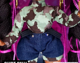 Haunt Couture Doll Clothes: "Camo Shirt" dress high fashion remix dress clothes | Popstar | Disco |