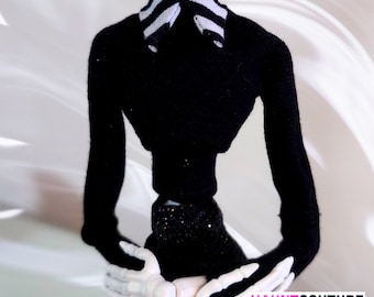 Haunt Couture Doll Clothes: "Skeleton Chic Shirt" dress high fashion dress clothes | Colors | Nightmare