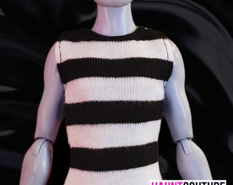 Haunt Couture Doll Clothes: &quot;Black and white Turtleneck Tank&quot; dress high fashion dress clothes | Colors | Glam