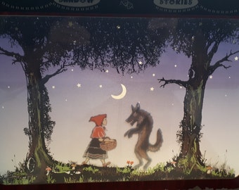 Tabletop Shadow Puppet Theatre with Little Red Riding Hood, Three Little Pigs, Goldilocks, Jack & the Beanstalk in colour
