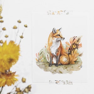 Affiche de renard roux / Fox illustration / Renard collection automne / art print fox / Illustration renard automne / Nursery illustration / image 4