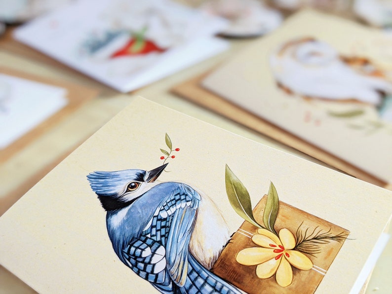 Christmas card with an owl / Cards with owl / Cards to offer / fosterillustrations / christmas 2020 / card with owl image 2