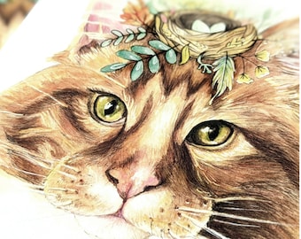 Imperfect Cat Posters/ Maincoon Illustration / 5x7" Discount Posters / Poster Sale / Fosterillustrations
