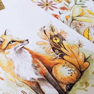 Affiche de renard roux / Fox illustration / Renard collection automne / art print fox / Illustration renard automne / Nursery illustration / image 2