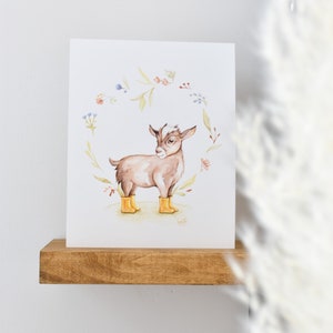 Poster of the goat in rain boots / spring summer / drawing goat / farm animal / farmhouse art / vintage art image 2