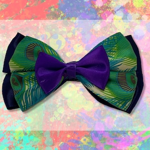 Peacock Feathers Bow
